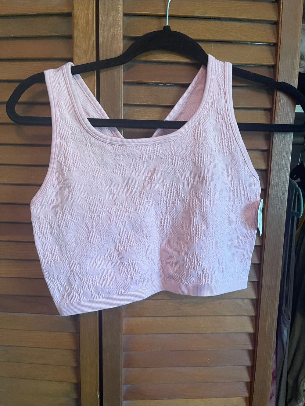aerie Pink Textured Cropped Tank